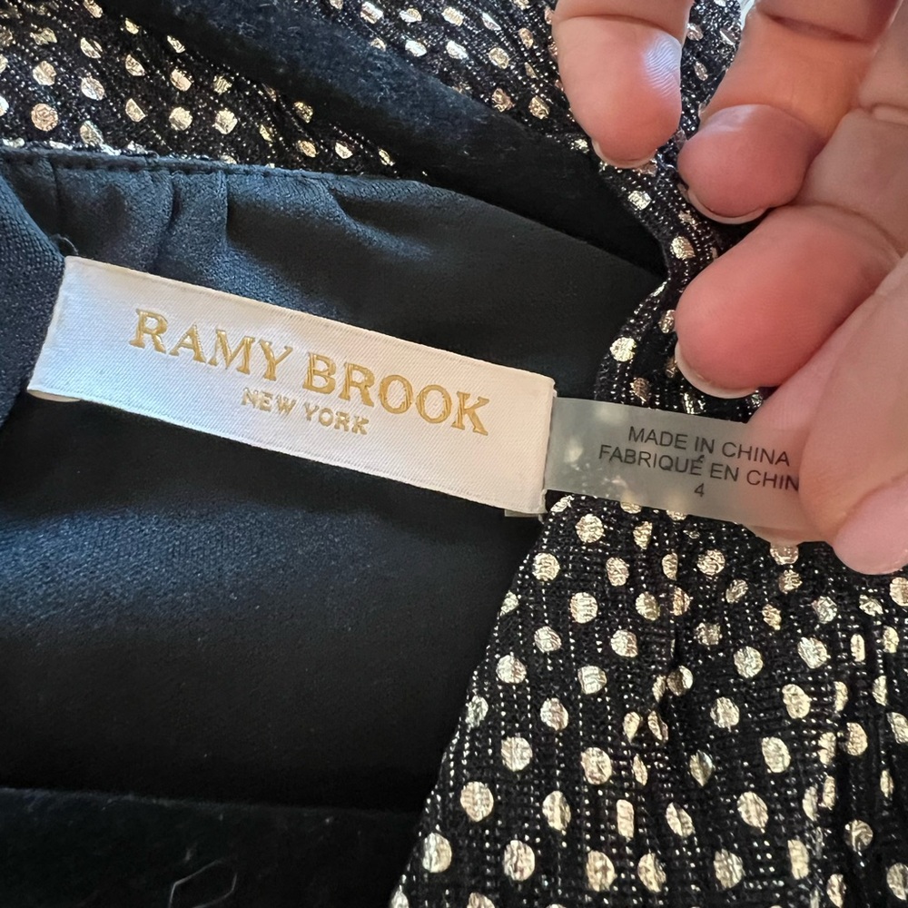 Ramy Brook Black Dress with Silver Dots - Picture 4 of 6